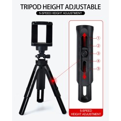 Tripode portatil mini ajustable 360° para camaras y celular | ZettaStore.cl